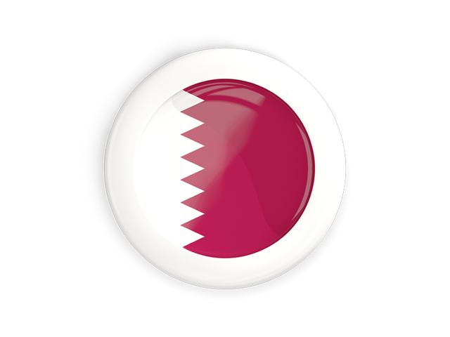 Круглая кнопка с белой рамкой. Скачать флаг. Катар
