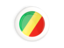 Republic of the Congo. White framed round button. Download icon.