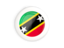 Saint Kitts and Nevis. White framed round button. Download icon.