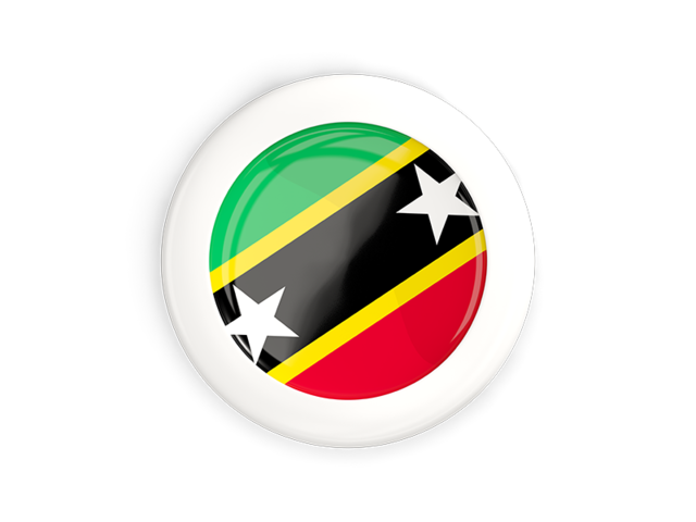 White framed round button. Download flag icon of Saint Kitts and Nevis at PNG format