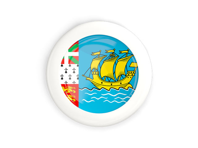 White framed round button. Download flag icon of Saint Pierre and Miquelon at PNG format
