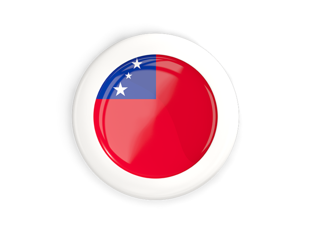 White framed round button. Download flag icon of Samoa at PNG format