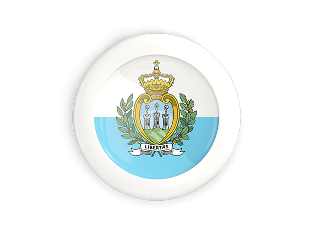 White framed round button. Download flag icon of San Marino at PNG format