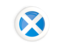 Scotland. White framed round button. Download icon.