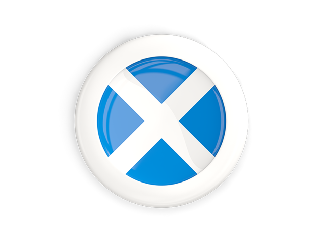 White framed round button. Download flag icon of Scotland at PNG format