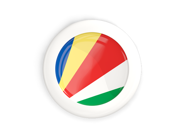 White framed round button. Download flag icon of Seychelles at PNG format