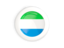 Sierra Leone. White framed round button. Download icon.