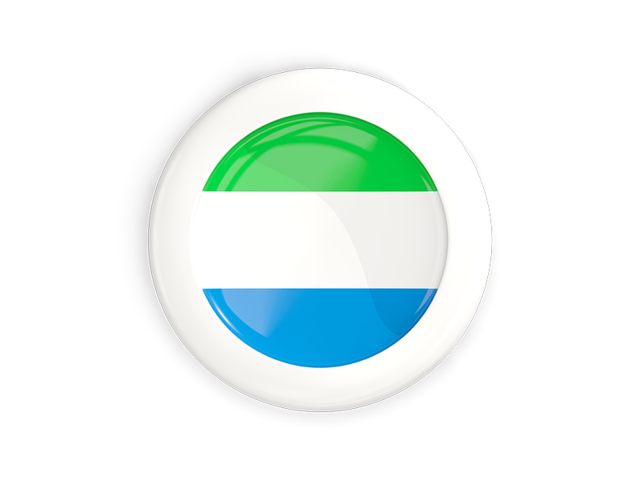 White framed round button. Download flag icon of Sierra Leone at PNG format