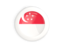 Singapore. White framed round button. Download icon.