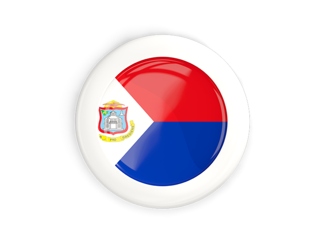 White framed round button. Download flag icon of Sint Maarten at PNG format