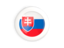 Slovakia. White framed round button. Download icon.