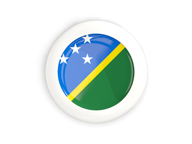 White framed round button. Download flag icon of Solomon Islands at PNG format