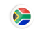 South Africa. White framed round button. Download icon.