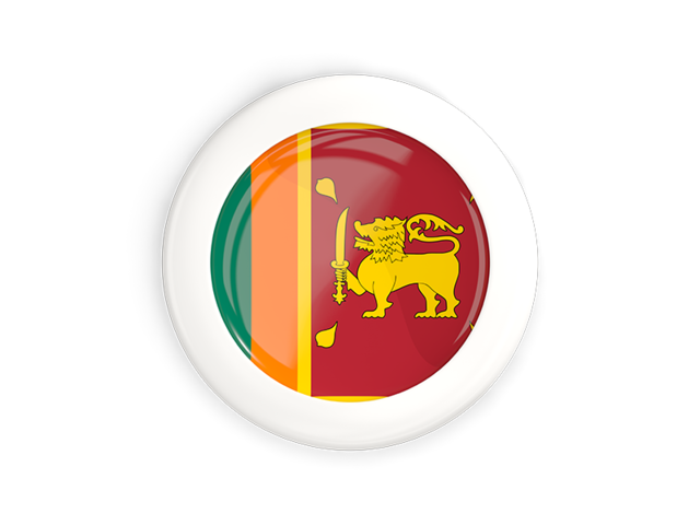 White framed round button. Download flag icon of Sri Lanka at PNG format