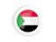 Sudan. White framed round button. Download icon.