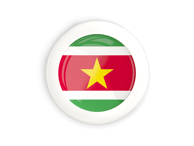 White framed round button. Download flag icon of Suriname at PNG format