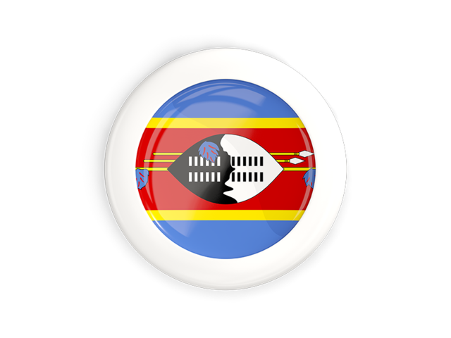 White framed round button. Download flag icon of Swaziland at PNG format