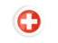 Switzerland. White framed round button. Download icon.