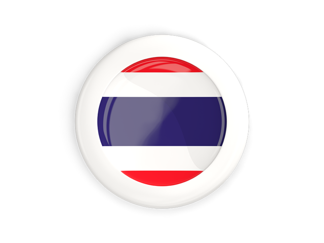 White framed round button. Download flag icon of Thailand at PNG format