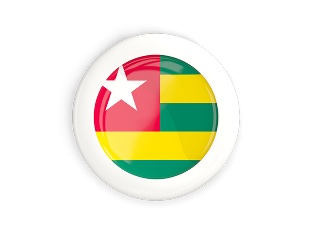 White framed round button. Download flag icon of Togo at PNG format