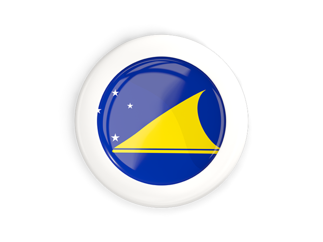 White framed round button. Download flag icon of Tokelau at PNG format