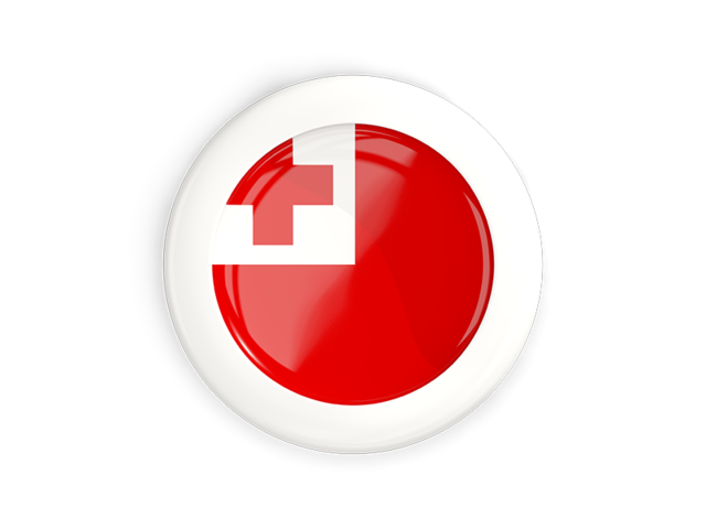 White framed round button. Download flag icon of Tonga at PNG format