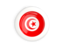 Tunisia. White framed round button. Download icon.