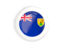 Turks and Caicos Islands. White framed round button. Download icon.