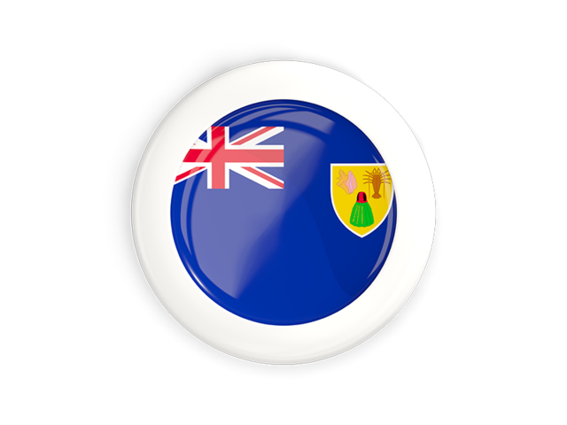 White framed round button. Download flag icon of Turks and Caicos Islands at PNG format