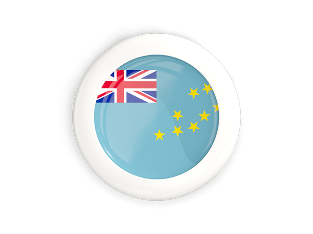 White framed round button. Download flag icon of Tuvalu at PNG format