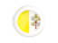 Vatican City. White framed round button. Download icon.