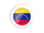 Venezuela. White framed round button. Download icon.