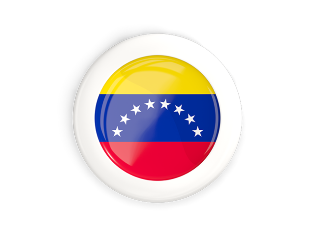 White framed round button. Download flag icon of Venezuela at PNG format