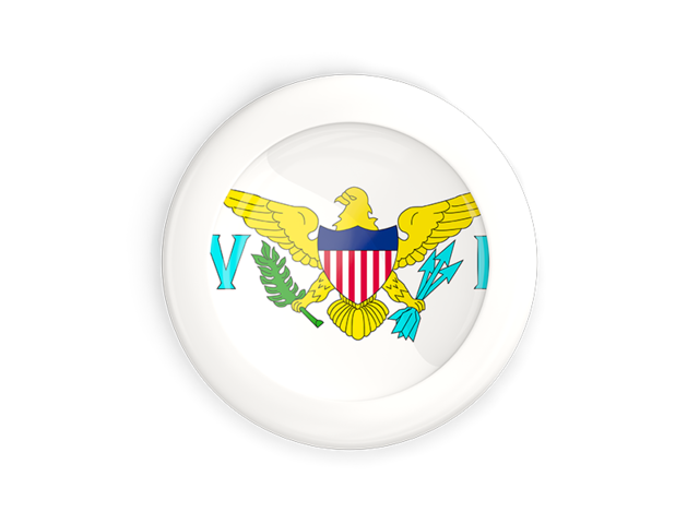 White framed round button. Download flag icon of Virgin Islands of the United States at PNG format