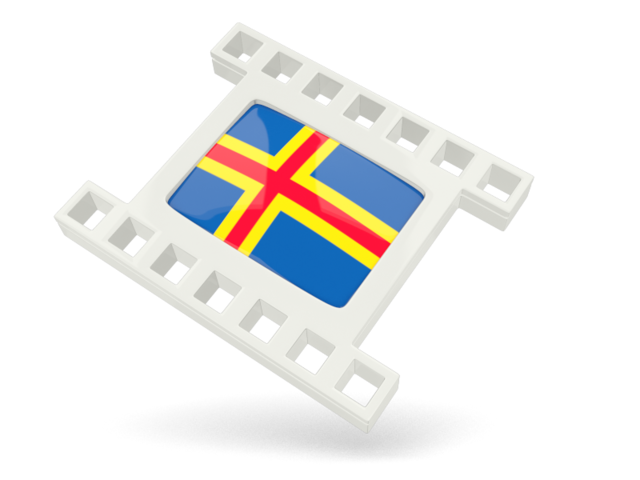 White movie icon. Download flag icon of Aland Islands at PNG format