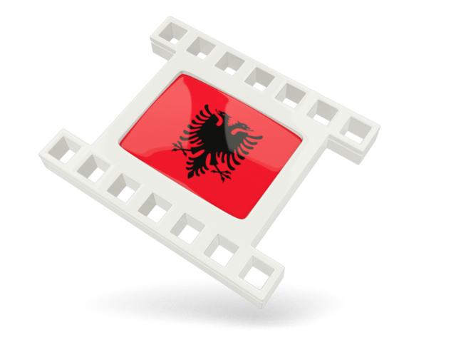 White movie icon. Download flag icon of Albania at PNG format