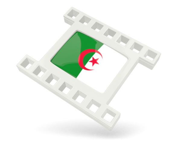 White movie icon. Download flag icon of Algeria at PNG format