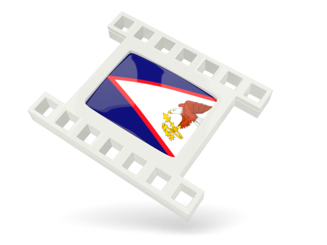 Белая кино-иконка. Скачать флаг. Американское Самоа