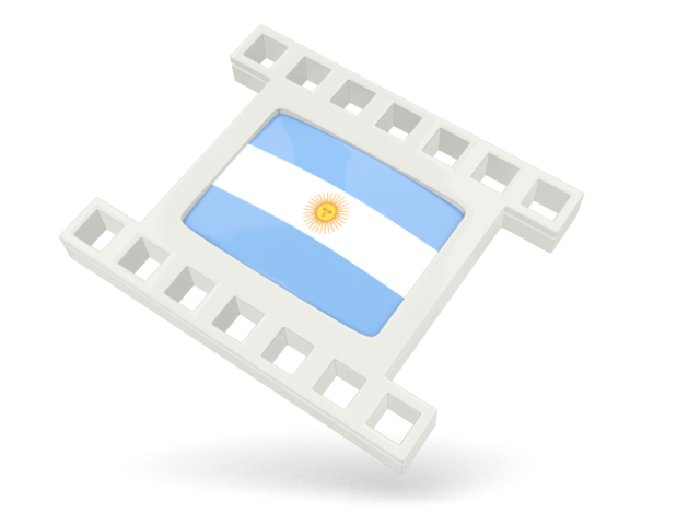 White movie icon. Download flag icon of Argentina at PNG format