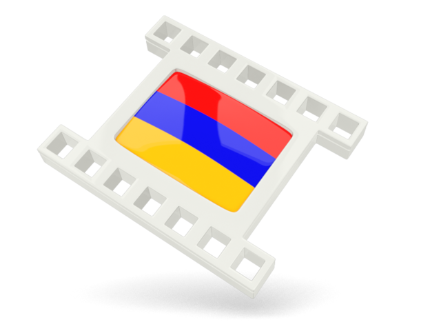 White movie icon. Download flag icon of Armenia at PNG format