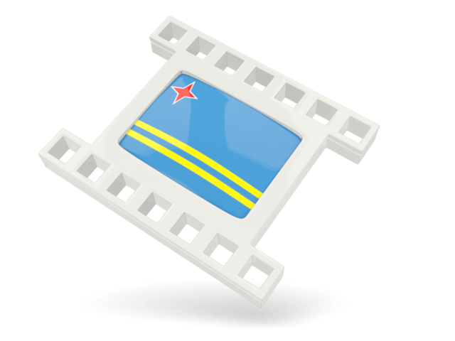 White movie icon. Download flag icon of Aruba at PNG format