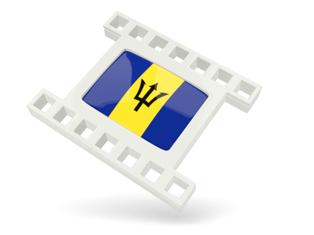 White movie icon. Download flag icon of Barbados at PNG format