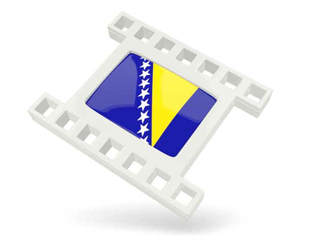 Белая кино-иконка. Скачать флаг. Босния и Герцеговина
