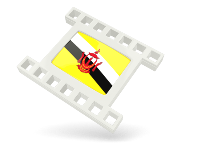 White movie icon. Download flag icon of Brunei at PNG format