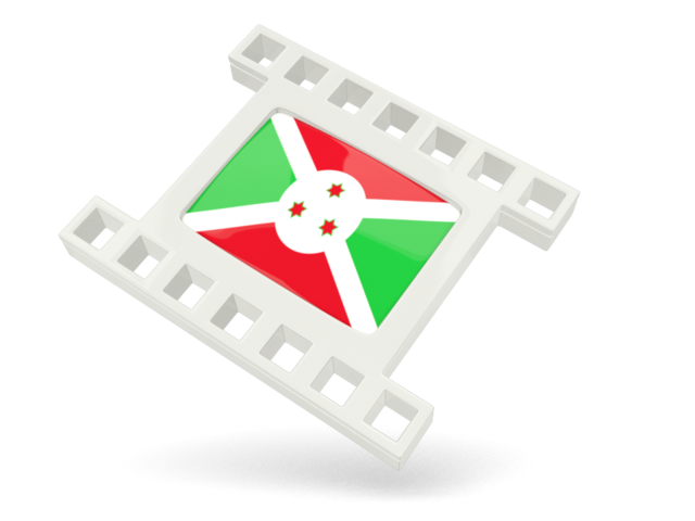 White movie icon. Download flag icon of Burundi at PNG format