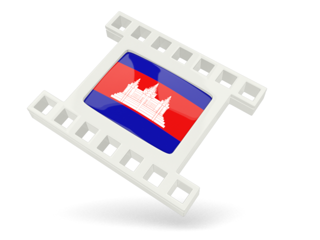 White movie icon. Download flag icon of Cambodia at PNG format