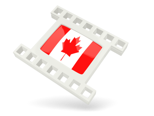 Белая кино-иконка. Скачать флаг. Канада