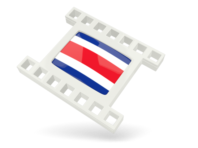 White movie icon. Download flag icon of Costa Rica at PNG format