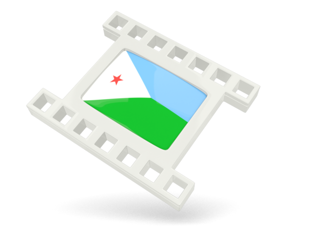 White movie icon. Download flag icon of Djibouti at PNG format