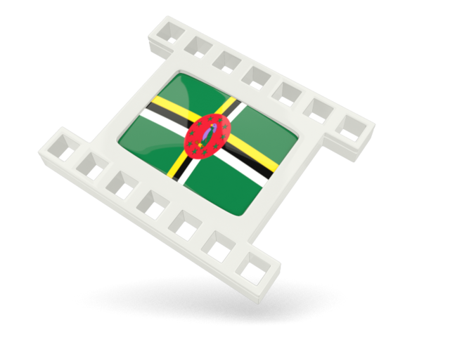 White movie icon. Download flag icon of Dominica at PNG format